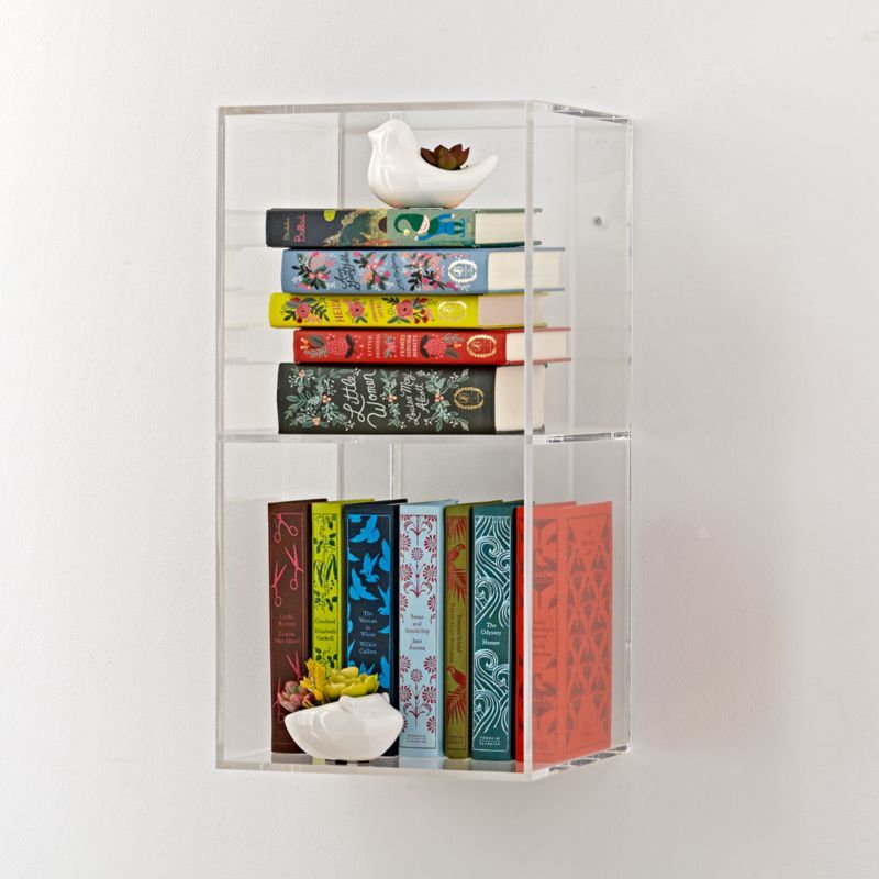 Now You See It 2-Bin Acrylic Shelf Bookcase | Crate & Barrel