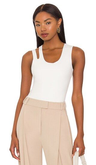 Banded Bodysuit in White | Revolve Clothing (Global)