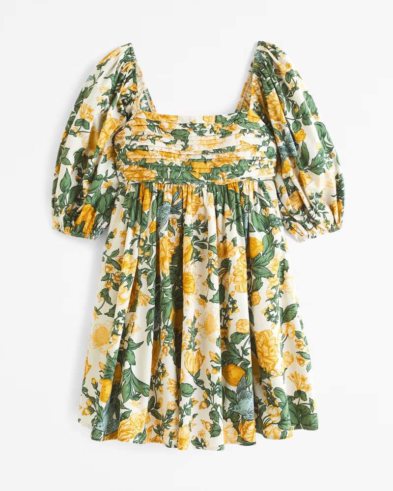 The A&F Emerson Poplin Puff Sleeve Mini Dress | Abercrombie & Fitch (US)