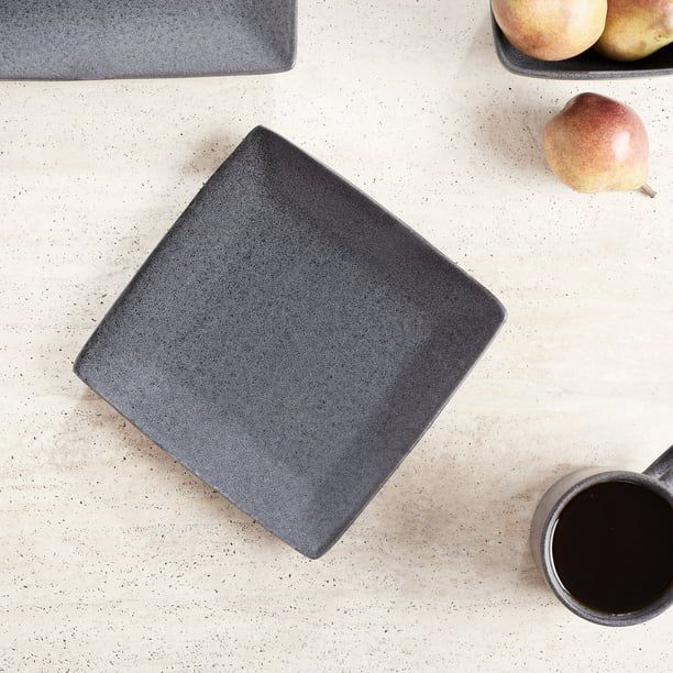 Better Homes & Gardens Dark Gray Square-Shaped Salad Plate - Walmart.com | Walmart (US)