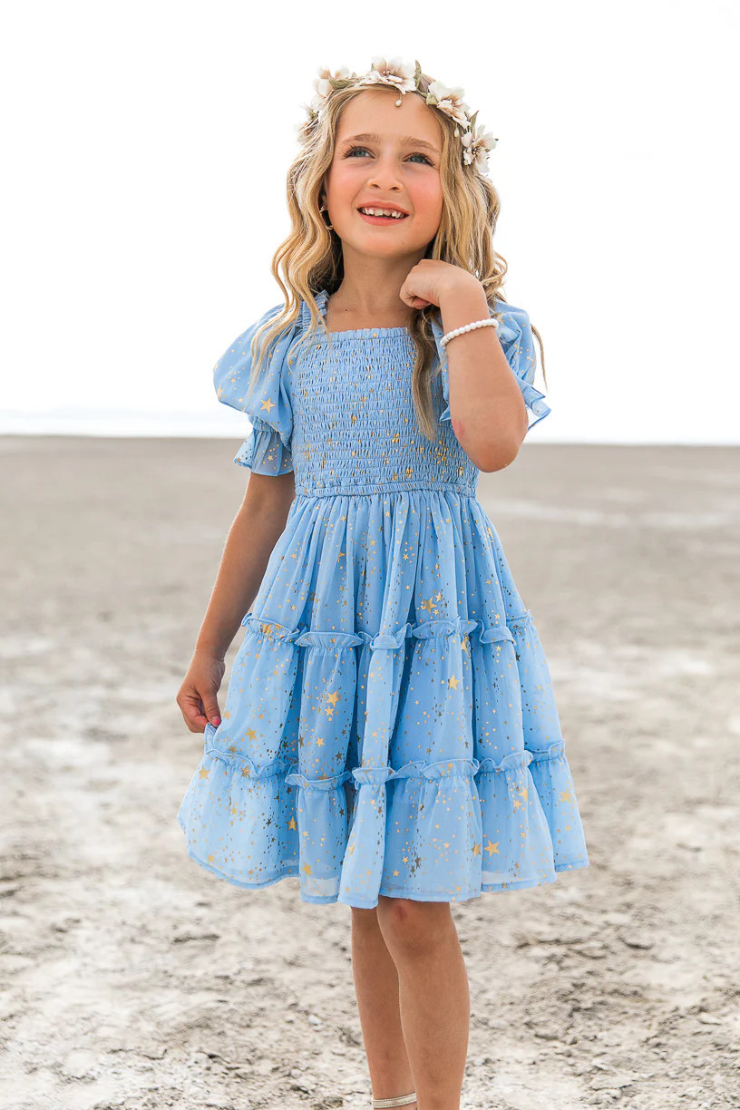 Mini Starry Nights Dress in Baby Blue - FINAL SALE | Ivy City Co