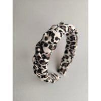 Braided Leopard Print Headband Wide Muslin Hair Accessory | Etsy (US)