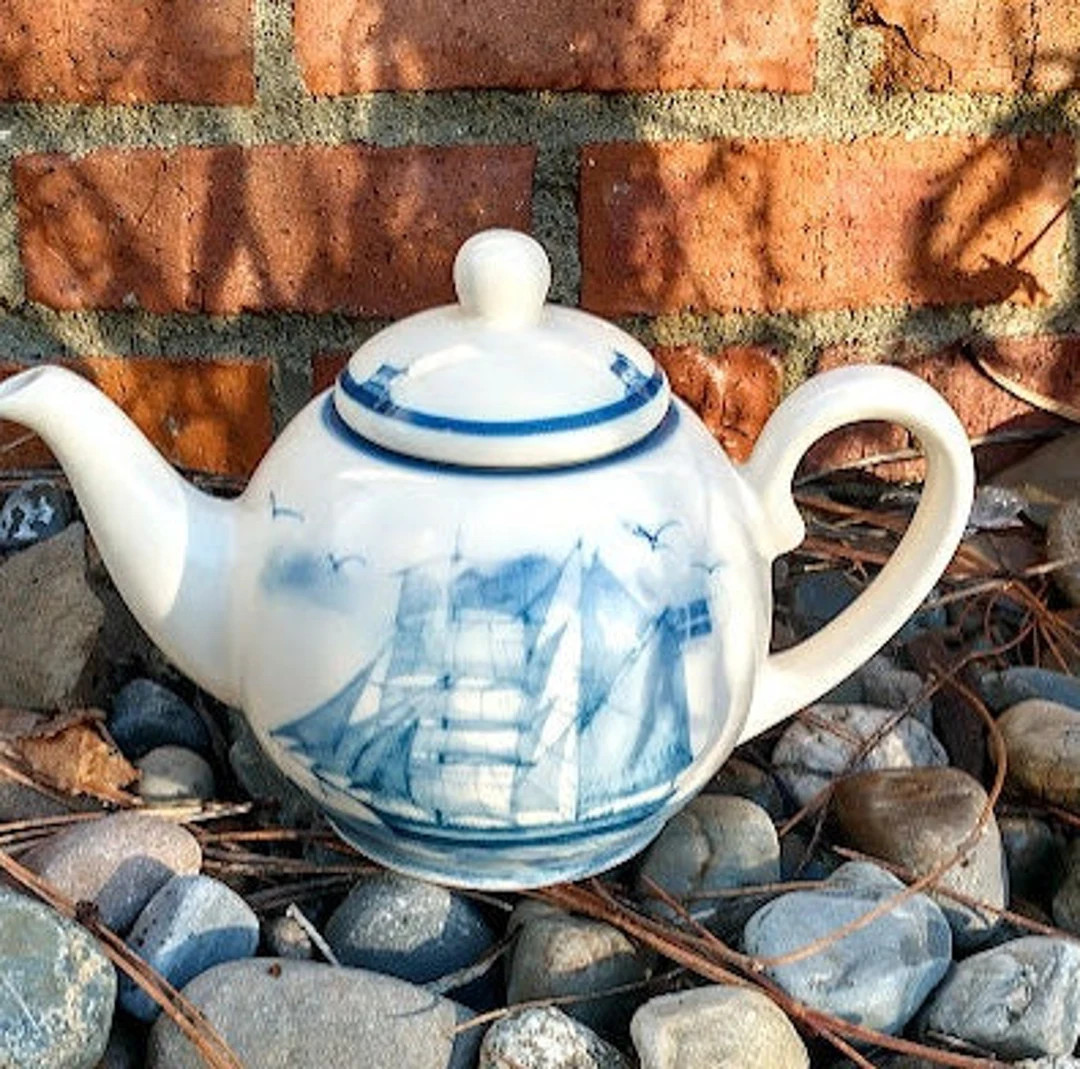 Oxney Green Nautical Pattern Sailing Ship Teapot New Unused - Etsy | Etsy (US)