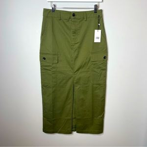 New Jason Wu Army green midi cargo skirt die Small | Poshmark