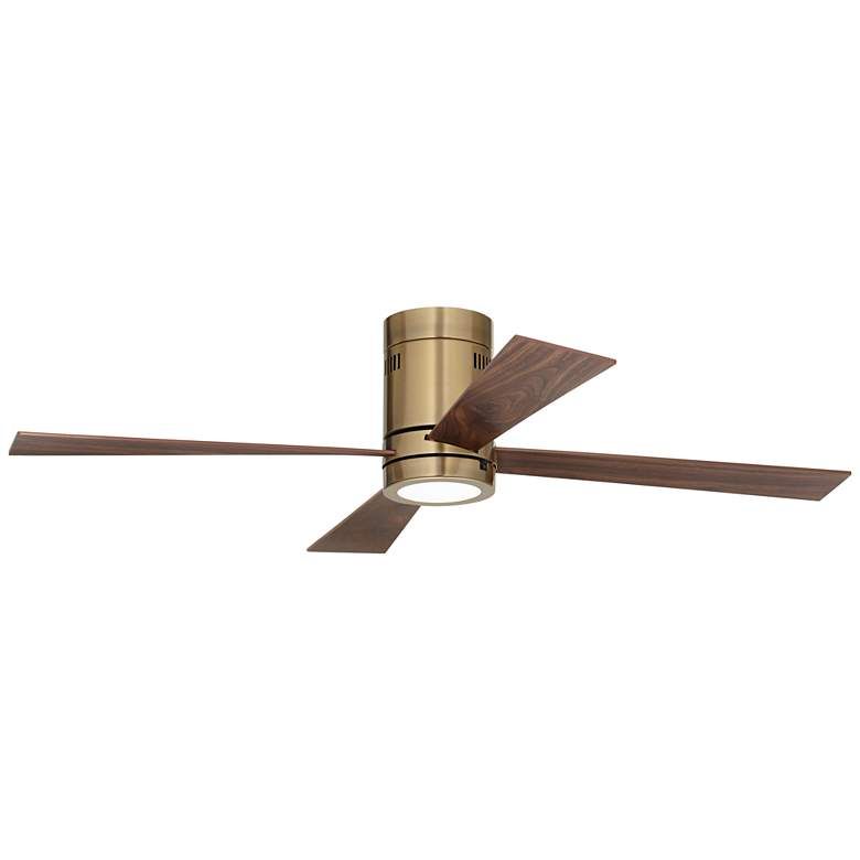 52" Casa Vieja Revue Soft Brass LED Hugger Ceiling Fan with Remote - #454J0 | Lamps Plus | Lamps Plus