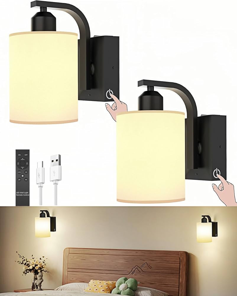 iThird Wall Sconce Battery Operated Set of 2, 6000mAh Rechargeable Wall Lights with Touch Control... | Amazon (US)