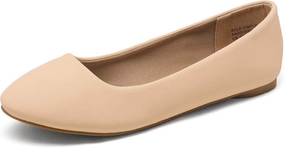 DREAM PAIRS Women's Sole-Simple Ballerina Walking Flats Shoes | Amazon (US)