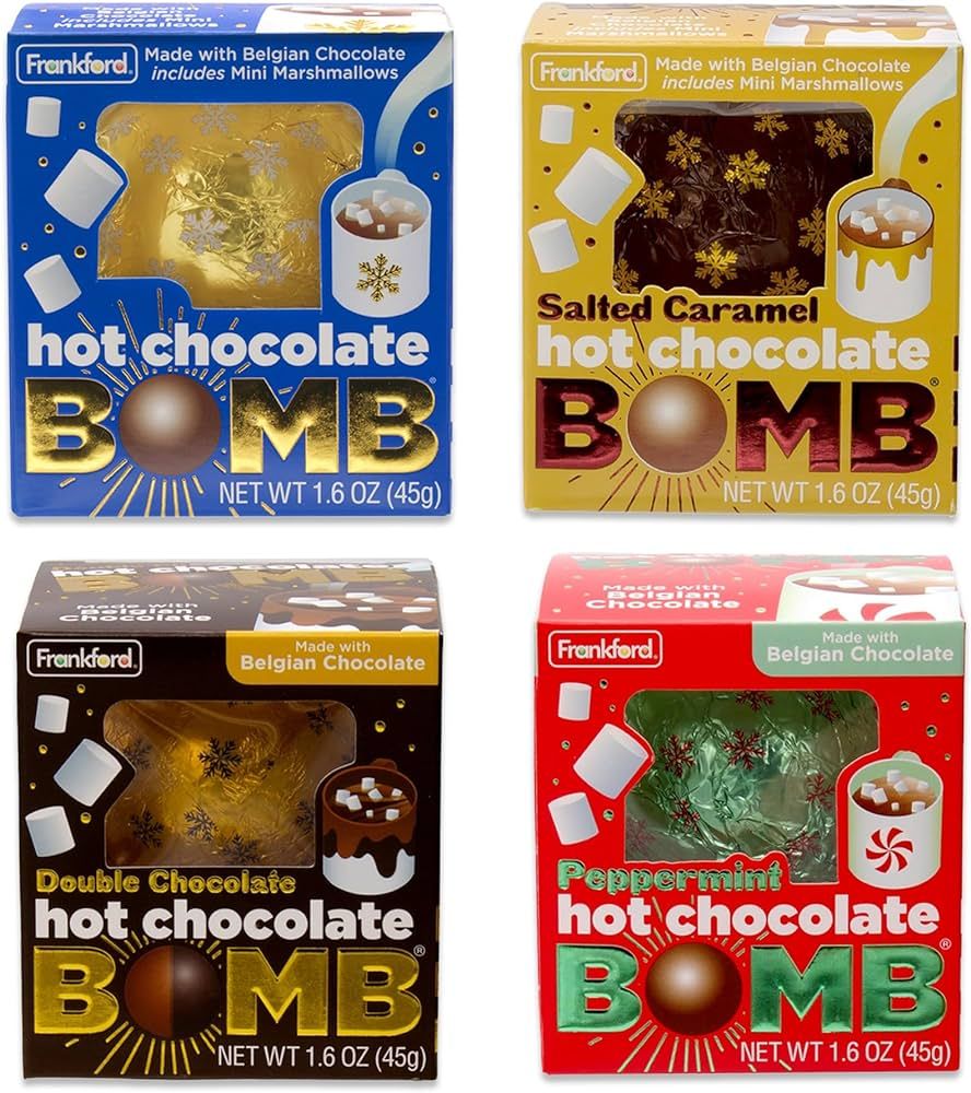 Hot Chocolate Bombs Bulk Variety 4 Pack of Hot Cocoa Bombs, Salted Caramel, Peppermint Hot Cocoa ... | Amazon (US)