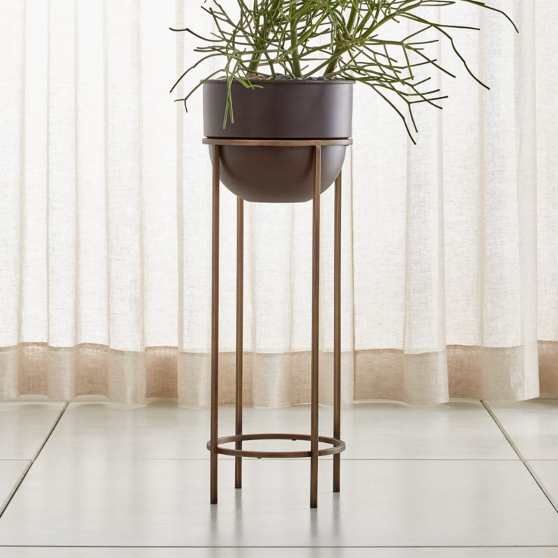 Wesley Large Metal Plant Stand + Reviews | Crate & Barrel | Crate & Barrel