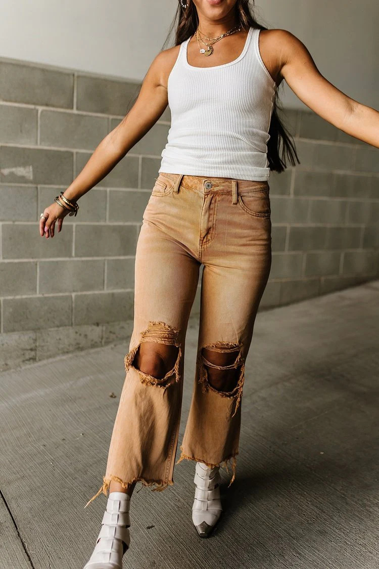 Kiss of California Jeans - Mustard | Mindy Mae's Market