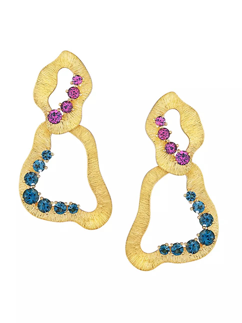 Bahia 18K Yellow Gold, Violet Rhodolite & London Blue Topaz Drop Earrings | Saks Fifth Avenue