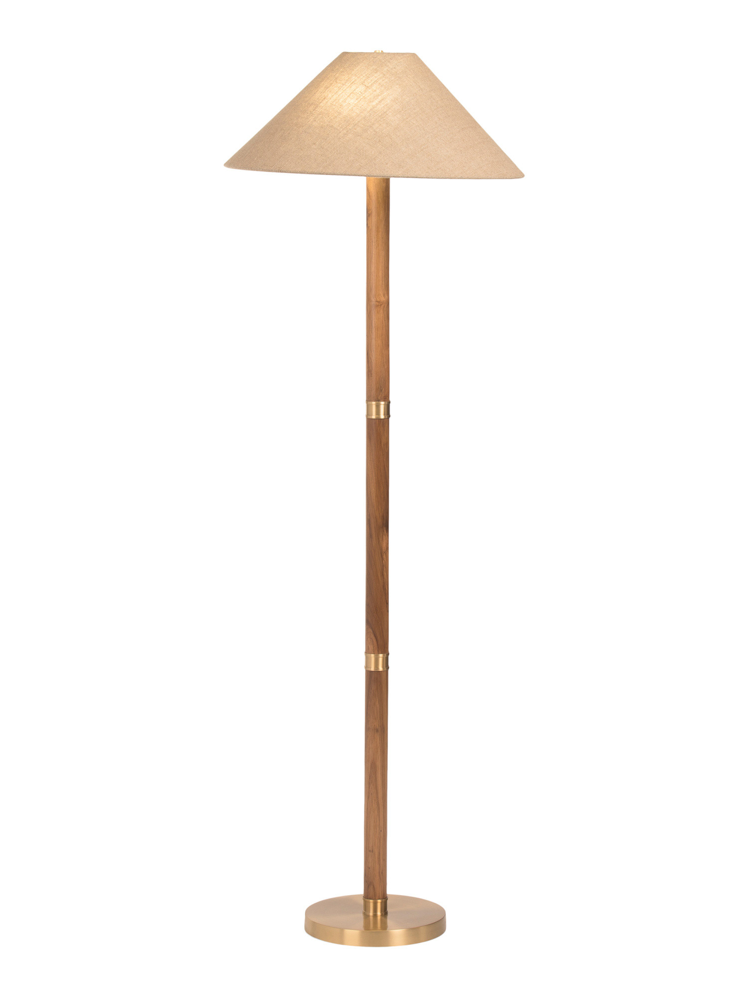 61in Broadway Teak And Brass Floor Lamp | TJ Maxx