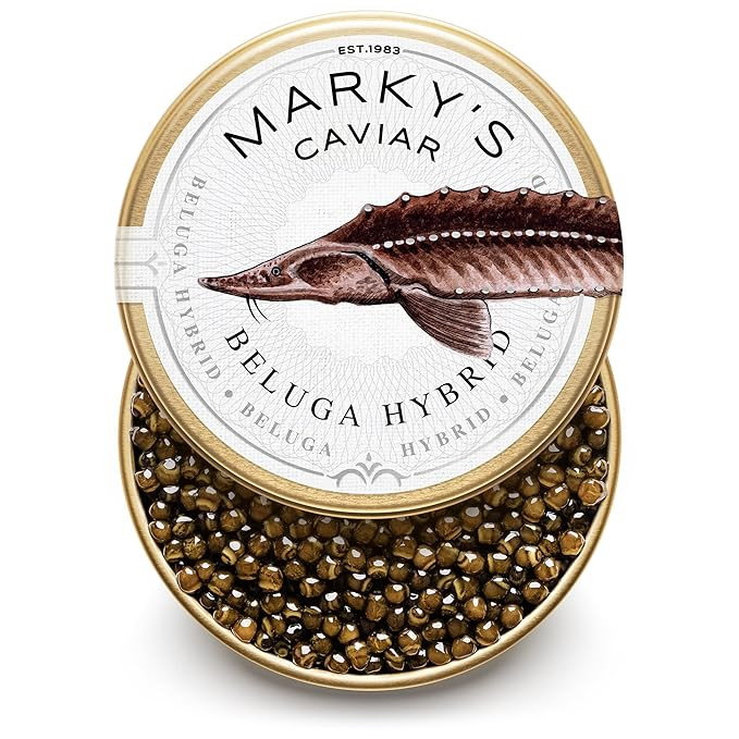 MARKY'S Beluga Hybrid Imperial Black Caviar - 1 oz / 28 g - Premium (Huso Huso x Acipenser Baerii... | Amazon (US)