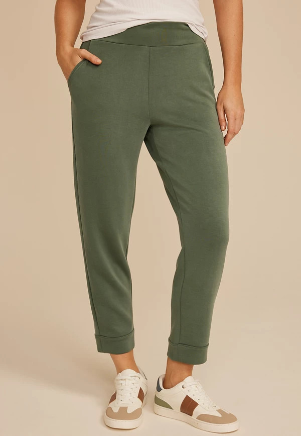 Cloud Scuba Knit High Rise Tapered Pant | Maurices