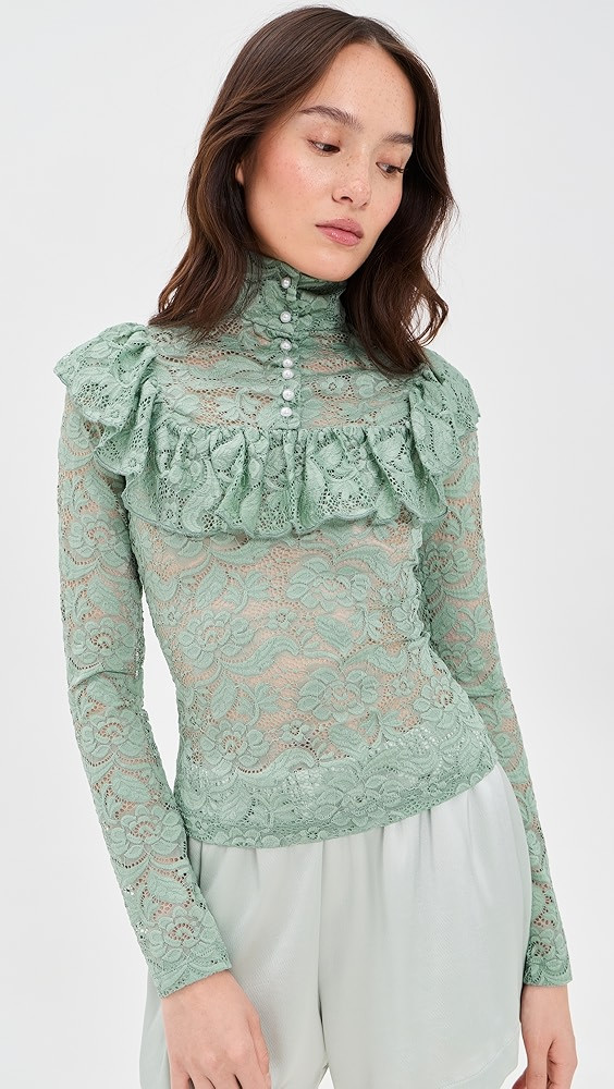 High Neck Lace Top | Shopbop
