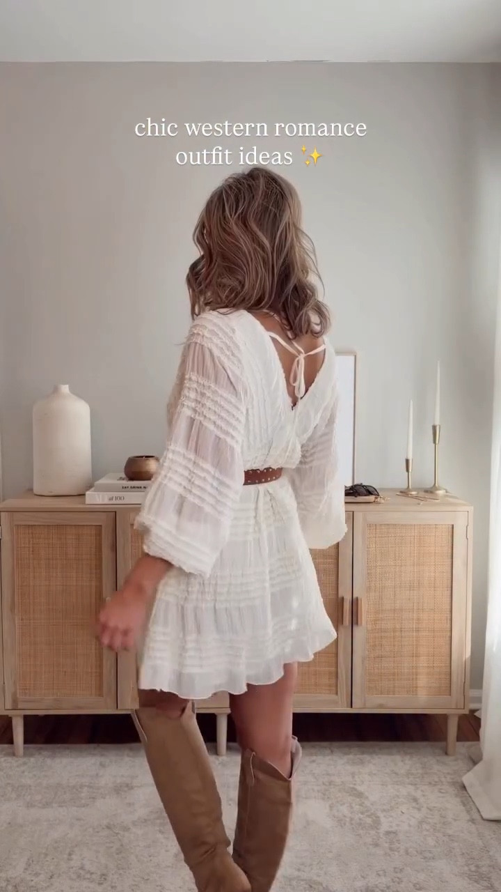 flirty silhouettes + bold denim with a western flair— thing spring festival + date night effortless outfits! code LEANN35 is active and saves 35% off at checkout! i’m in a size M in almost everything, both white tops + white dress are size S. denim is 27 or 28. vici, vici try on 

#LTKootd