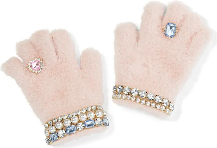 Kids' Embellished Chenille Gloves | Nordstrom