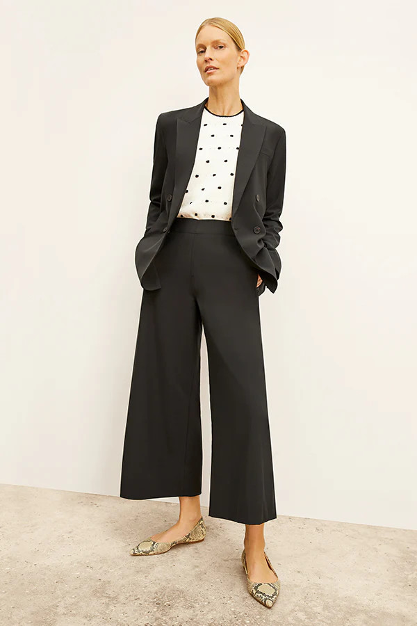 Elena Travel Culotte - OrigamiTech :: Black | MM LaFleur