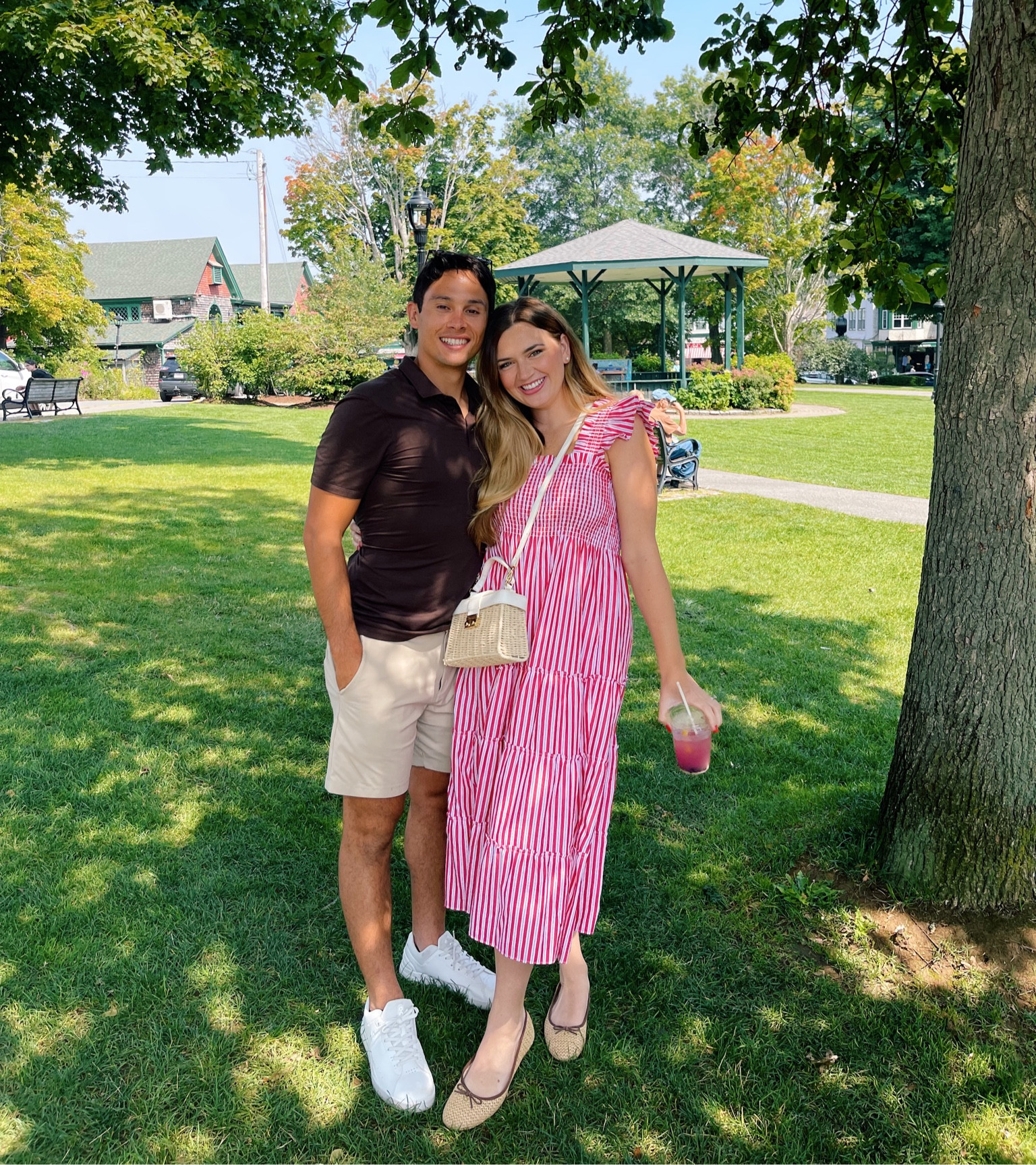 Favorite little striped dress I wore all around Maine ❤️