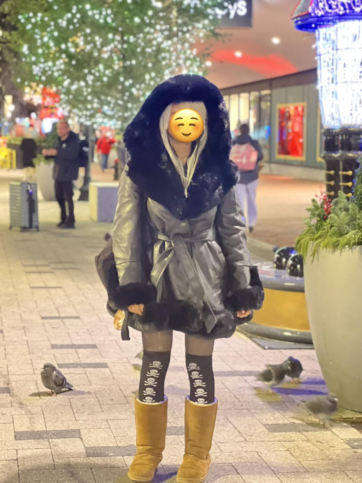 GRAN ORIENTE Women's Faux Leather Jacket with Faux Fur Collar, Winter Long Sleeve Furry Trim Pepl... | Amazon (US)