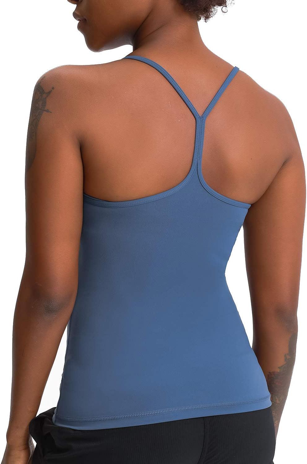 Lavento Women's Workout Tank Tops Y-Back Yoga Cami with Built in Shelf Bra | Amazon (US)