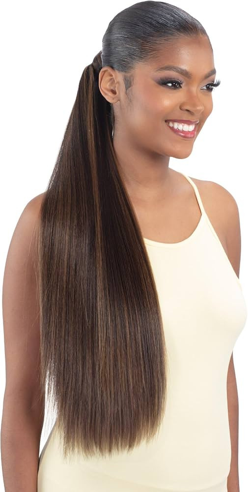 SHAKE-N-GO Organique Pony Pro Ponytail Sleek Straight 26" with Secret Pocket (JET BLACK 1) | Amazon (US)