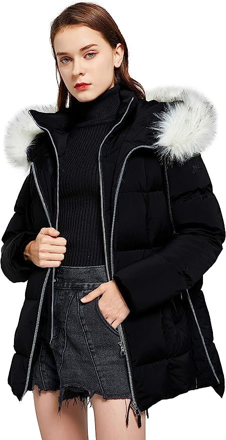 Orolay Women's Thickened Winter Bubble Down Coat Inner Vest Hooded Puffer Jacket | Amazon (US)