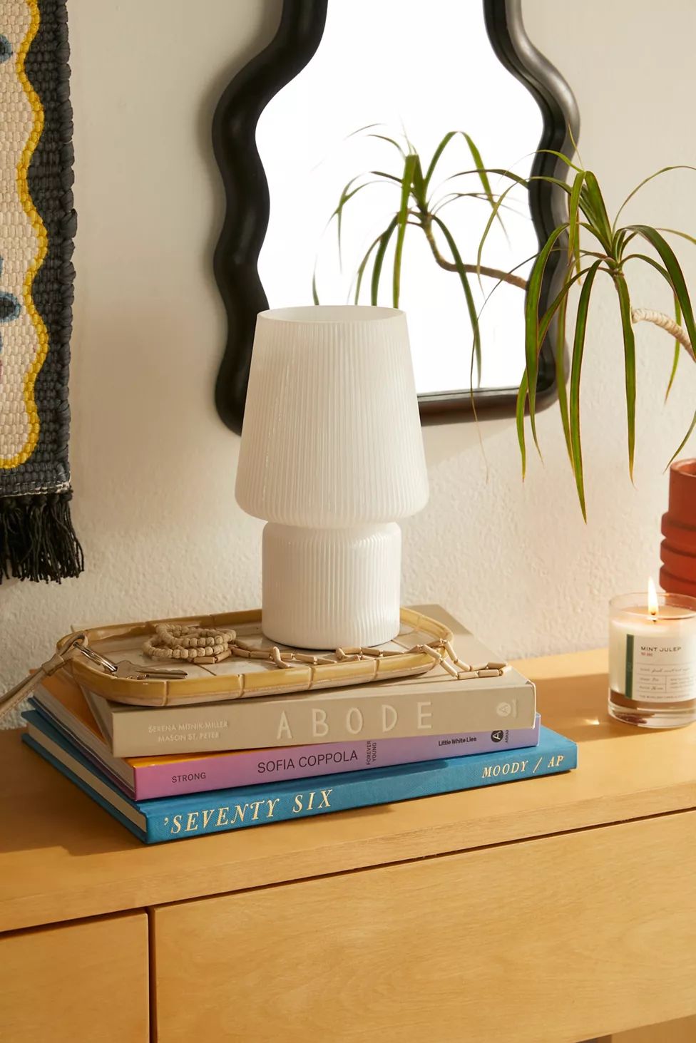 Ribbed Little Glass Table Lamp | Urban Outfitters (US and RoW)