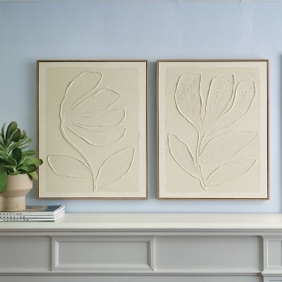 Set of 2 24"x30" Floral Drawing Wall Art - Threshold™ | Target