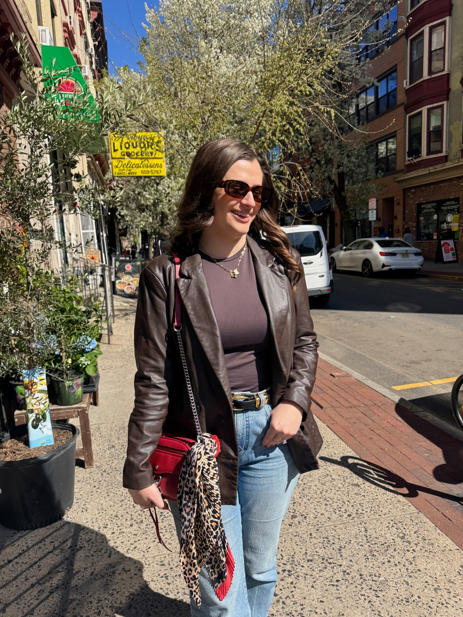 Last licks of leather weather! ✨🤎 love this brown faux leather blazer I’m renting it from Nuuly but I linked some similar options. Paired with leopard ballet flats and light wash jeans. 

#LTKItBag #LTKStyleTip #LTKFindsUnder100