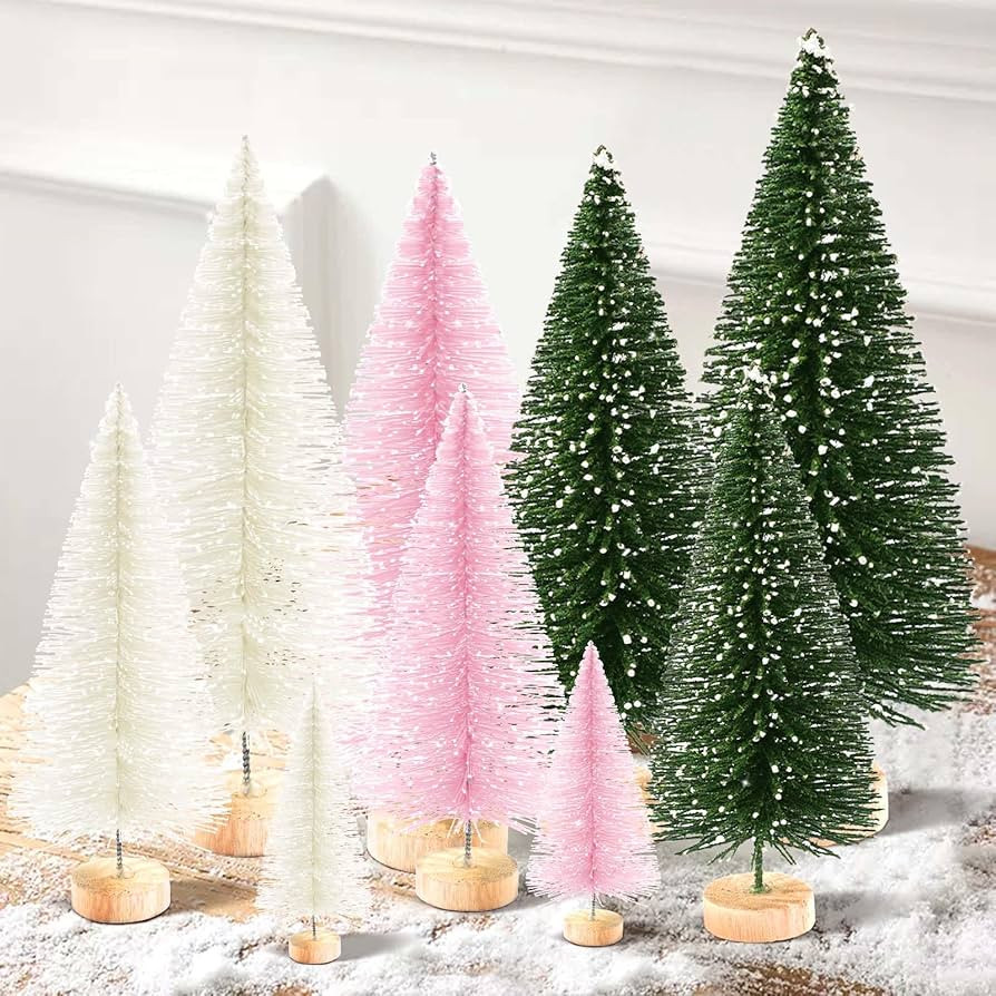 9Pcs Mini Christmas Trees Christmas Decor Artificial Christmas Decorations with 4 Sizes, Christma... | Amazon (US)