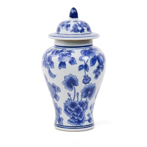 Blue and White Ginger Jar with Lid Antique Style Porcelain Ginger Jars Chinoiserie Home Decorative | Amazon (US)