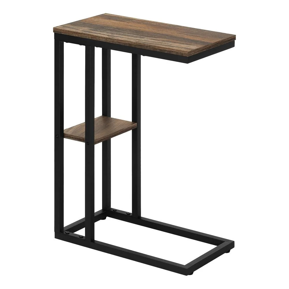 Accent Table C-shaped End Side Snack Living Room Bedroom Metal Brown | Walmart (US)