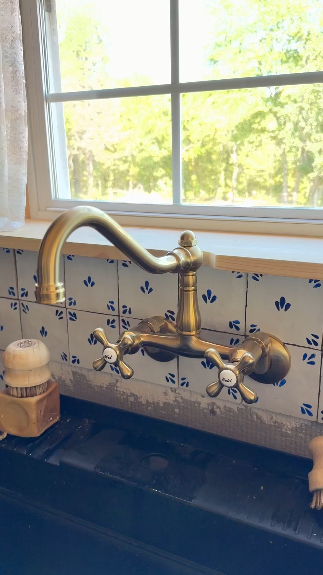 New faucet who’s this!?! 😍 The basin may not be in yet, but this faucet is 🔥. French country cottage vibes loading. 

#LTKSeasonal #LTKHome #LTKFamily