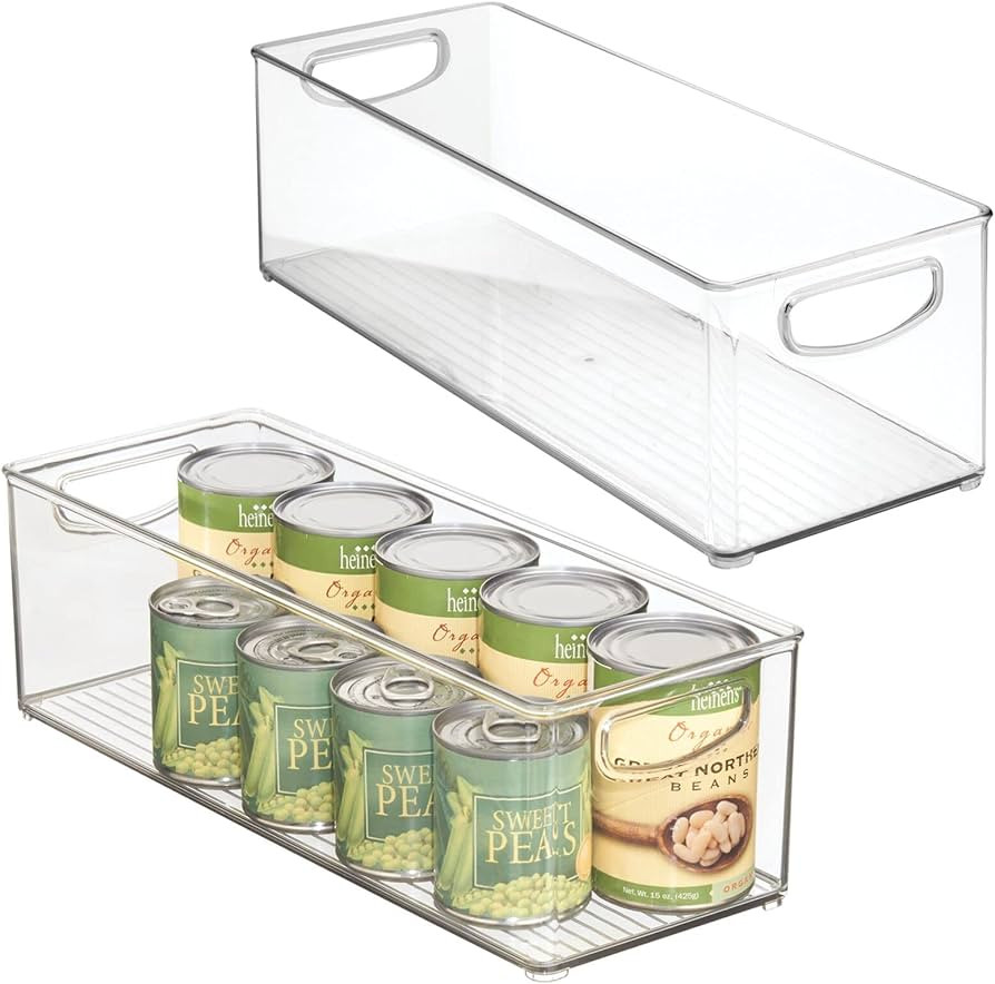 Amazon.com: mDesign Plastic Stackable Kitchen Organizer - Storage Bin with Handles for Refrigerat... | Amazon (US)