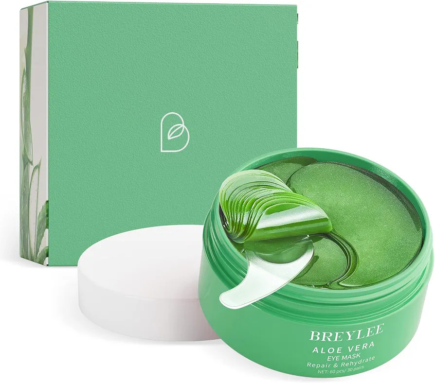BREYLEE Aloe Vera Eye Mask– 60 Pcs - Eye Treatment Mask, Under Eye Bags Treatment, Under Eye Ma... | Amazon (US)