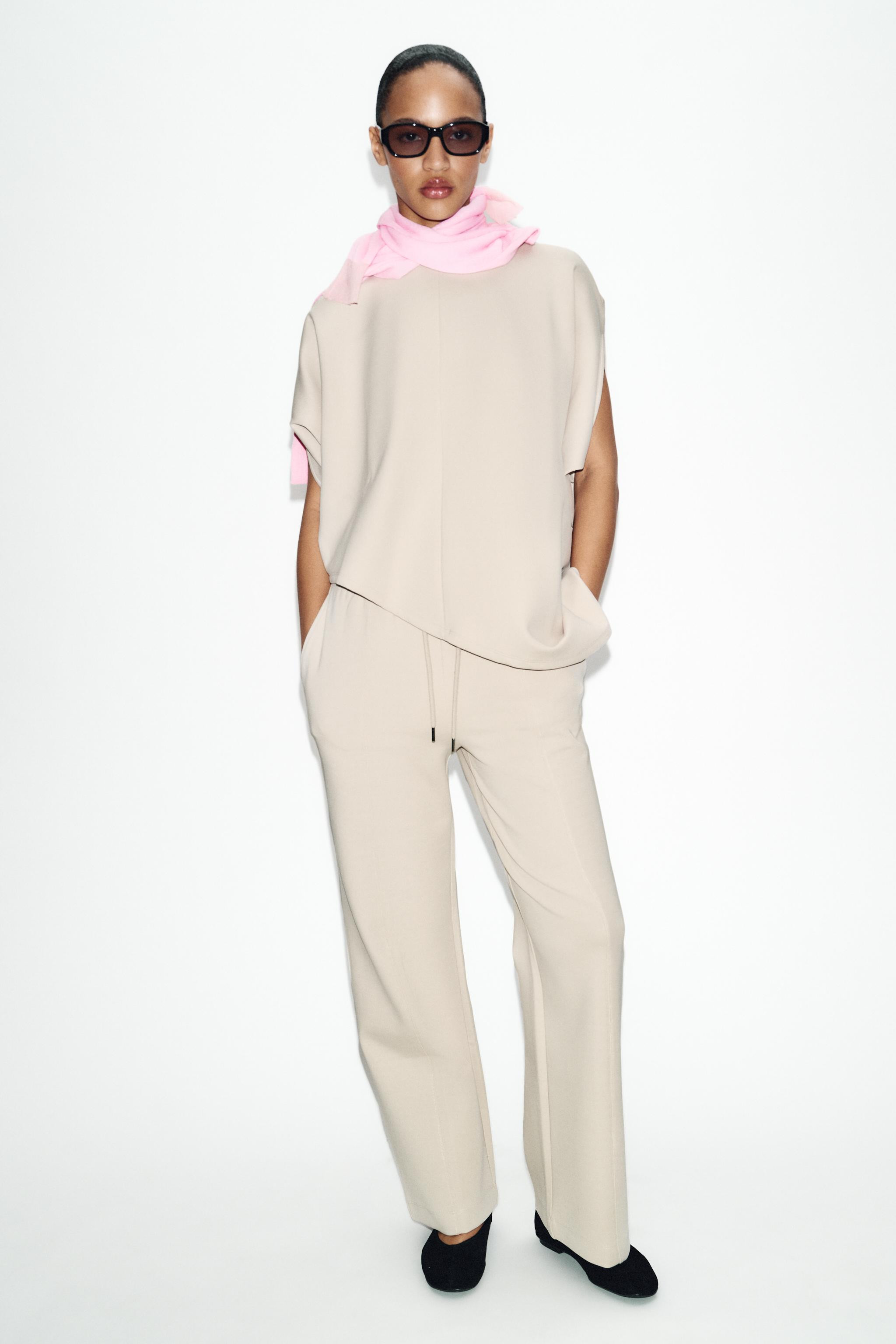 INTERLOCK STRAIGHT LEG PANTS | Zara US