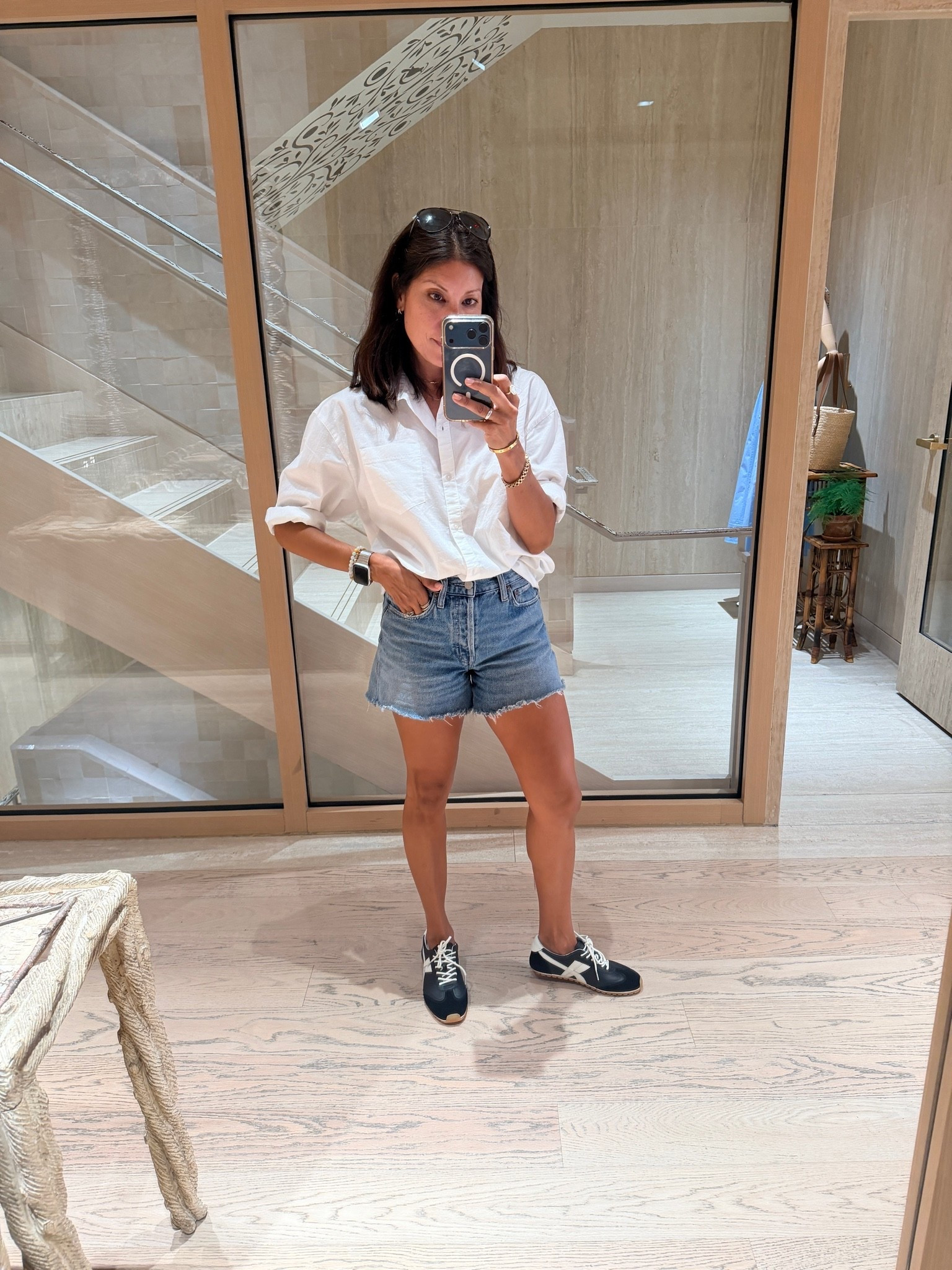 Picked up some new sneakers 
At Tory Burch fit tts 

Shorts 25 
Top xs oversized

#LTKOver40 #LTKPetite #LTKSeasonal