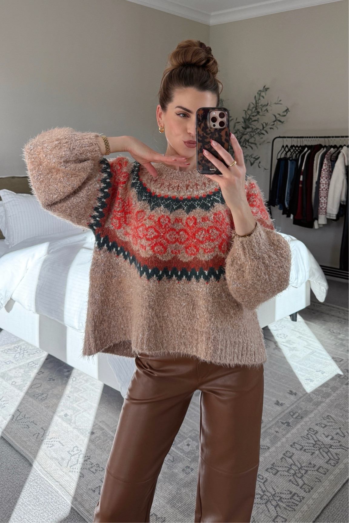 Thanksgiving outfit inspo. Oversized sweater, faux leather pants, holiday style

#LTKSeasonal #LTKCyberWeek #LTKHoliday