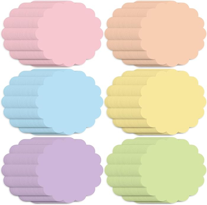 60Pcs Pastel Scalloped Paper Placemats 13.5 Inch Colorful Disposable Place Mats Round Table Mats ... | Amazon (US)