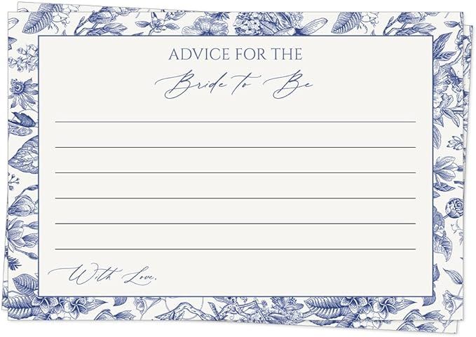 Advice Cards Bridal Shower Advice for the Bride to Be Wedding Games Vintage Victorian Something B... | Amazon (US)