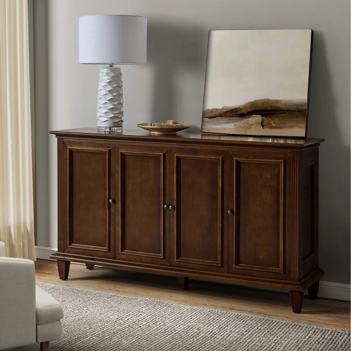 Erwin Traditional 58" Wide Sideboard with Wine Bottle Storage | Wayfair North America