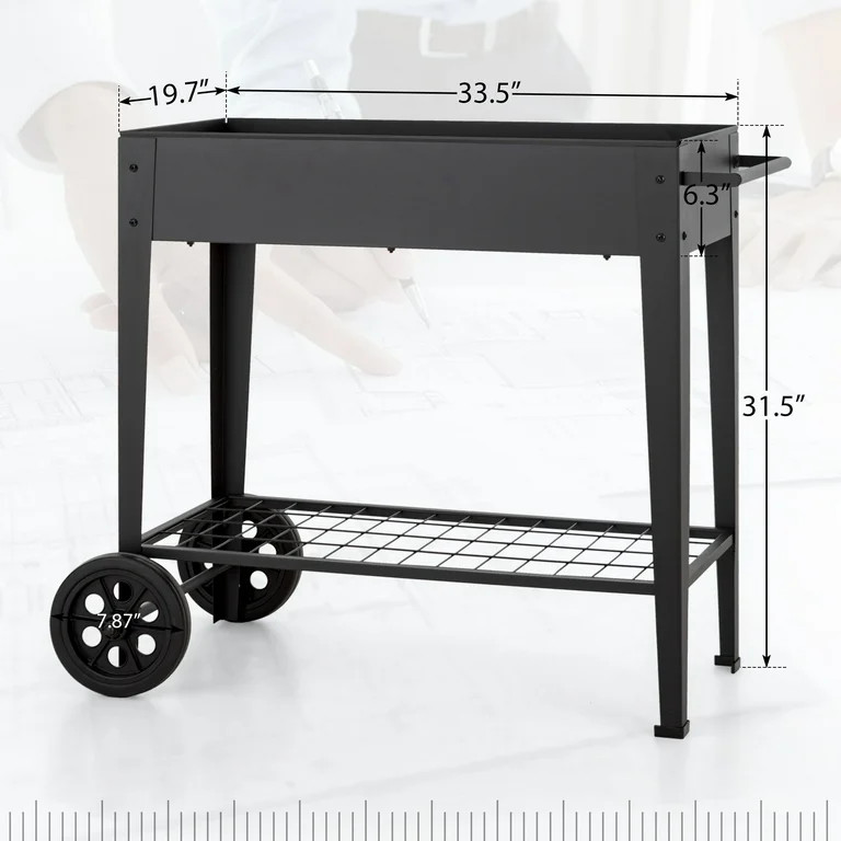 Sophia & William Raised Planter Box with Legs Outdoor Elevated Garden Bed on Wheels-Black | Walmart (US)