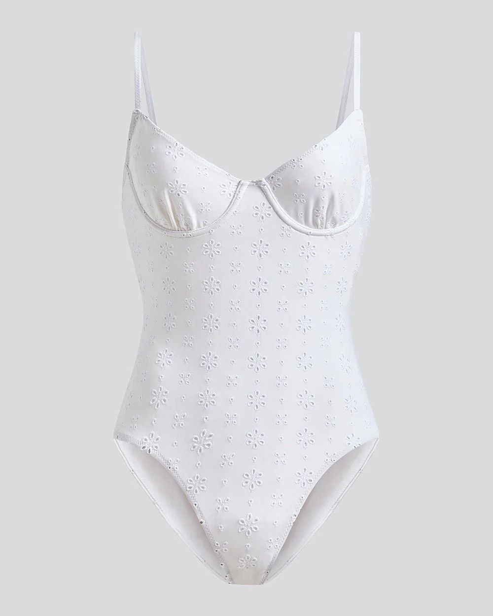 The Taylor Eyelet One Piece in Optic White | Solid & Striped