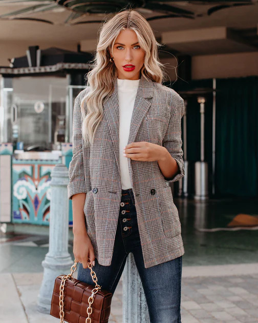 Muir Pocketed Plaid Blazer | VICI