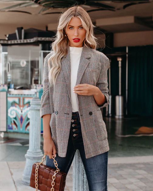 Muir Pocketed Plaid Blazer | VICI Collection