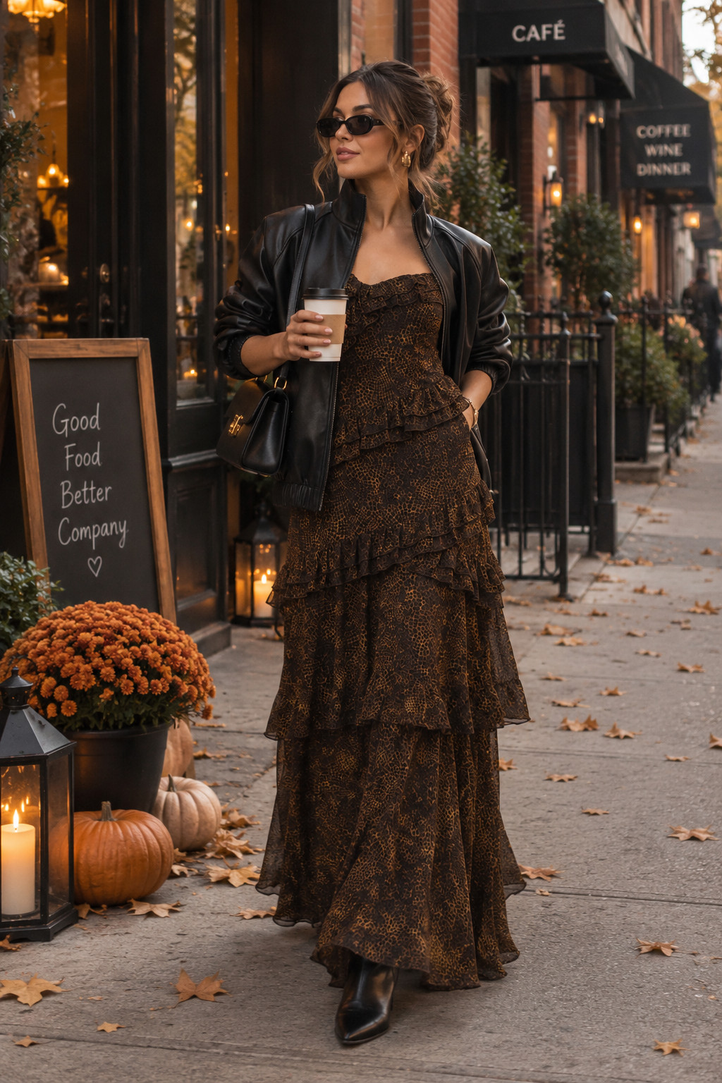 This moody maxi is such a fun statement for fall. I love it styled with a black leather jacket and boots for that edgy-but-feminine look. Perfect for dinner, a concert, girls’ night, city weekends, or anywhere you want the outfit to do all the work.
#ASTRTheLabel #AnimalPrintDress #FallMaxiDress #LeatherJacketOutfit #FallStreetStyle #FallFashion #GirlsNightOutfit #ConcertOutfit #AutumnStyle #StatementDress 

 #LTKSeasonal #LTKU #LTKSaleAlert