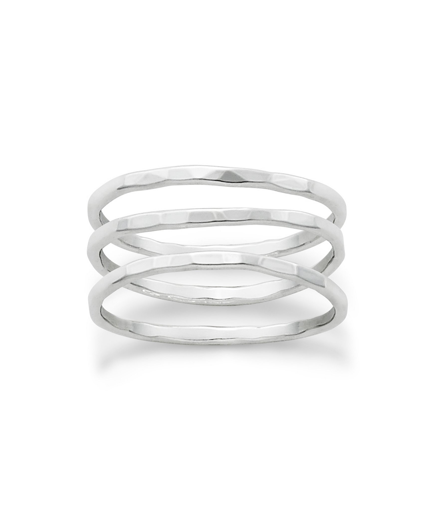 Sterling Silver Delicate Set of 3 Forged Rings | Dillards