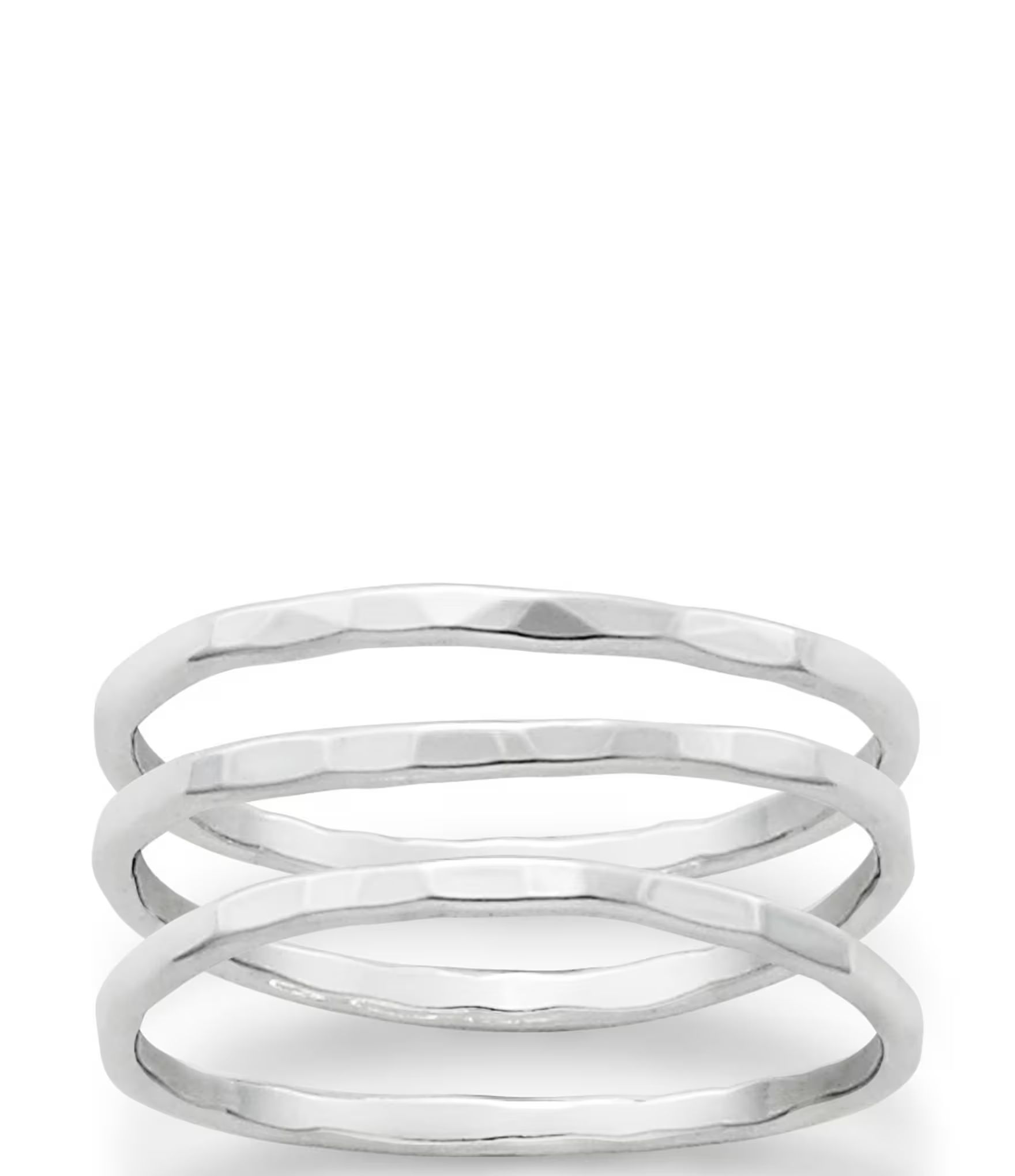 Sterling Silver Delicate Set of 3 Forged Rings | Dillards