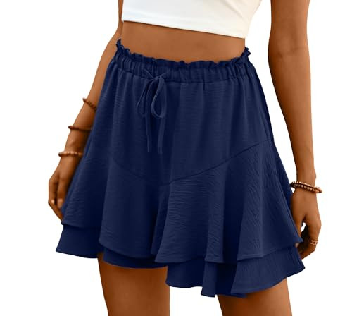 Lepunuo Womens Shorts Flowy Casual Ruffle High Waist Shorts Butterfly Gym Running Shorts | Amazon (US)